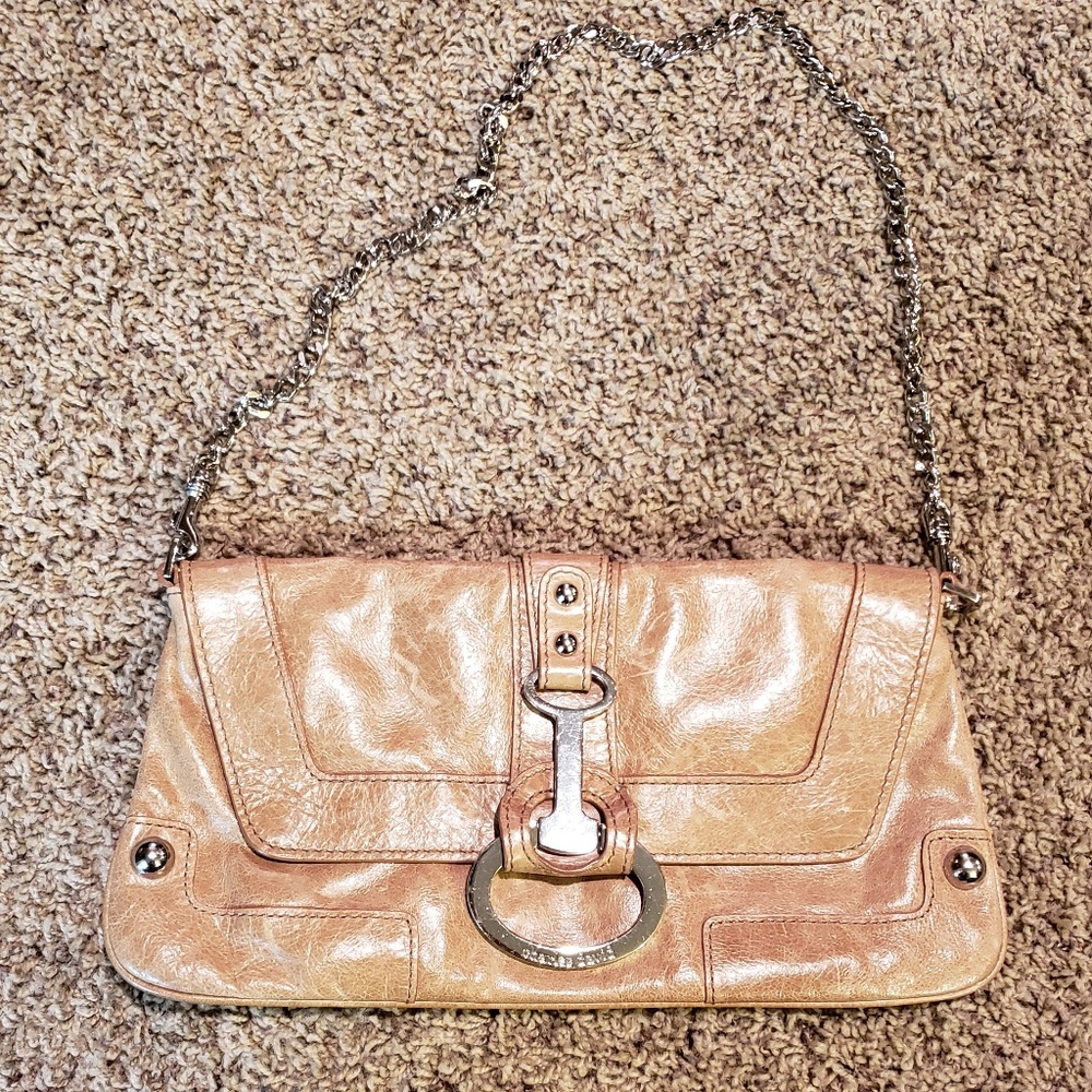 Tan Leather Chain Strap Edgy Charles David handbag
